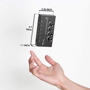 Fifine Headphone Amplifier 4 Channels Metal Stereo Audio Amplifier,Mini Earphone Splitter with Power Adapter-4x Quarter Inch Balanced TRS Headphones Output and TRS Audio Input for Sound Mixer-N6