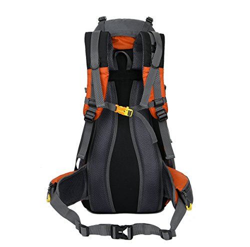 Esup Hiking Backpack, 50L Multipurpose Camping Backpack with rain cover 45l+5l (Orange)