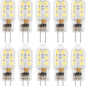 Amazing power G4 LED Bulb, 12V JC G4 Bi Pin Bulb, G4 20W Halogen Bulb Replacement, Warm White 3000K, 10-Pack