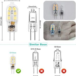 Amazing power G4 LED Bulb, 12V JC G4 Bi Pin Bulb, G4 20W Halogen Bulb Replacement, Warm White 3000K, 10-Pack