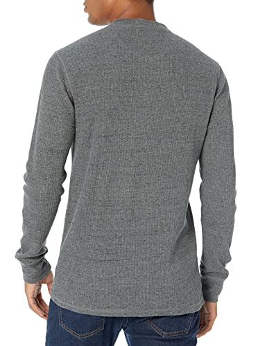 Amazon Essentials Men's Regular-Fit Long-Sleeve Waffle Henley Shirt, Charcoal, X-Large