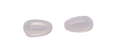 NicelyFit Clear Nose Pads for Oakley Eyeglass Frames Keel Tincan Tinfoil Tailpin Caveat Feedback Holbrook Metal Tailback etc (2 Pairs), 12mm x 7mm