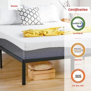 PrimaSleep 10-Inch Wave Gel Infused Memory Foam Mattress | Gray, Queen