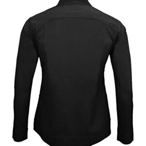 Natural Uniforms Women's Ultra Soft Stretch Zip Up Scrub Jacket (Black, 2X-Large)