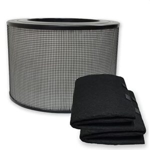 pureburg replacement true hepa filter kit compatible with honeywell 24000 50250-s, h13 activated carbon pre-filter air clean dust vocs