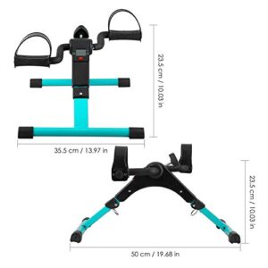 Folding Pedal Exerciser, Mini Exercise Bike Under Desk Bike Foot Pedal Exerciser, Foot Hand Cycle Portable Peddler Machine Bicycle Exerciser Arm Leg Exerciser While Sitting