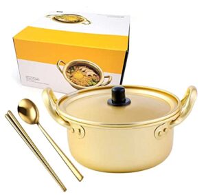 ramen pot, fast korean noodle cooker, 3 minute boiler for soup pasta egg, easy light cookware with lid