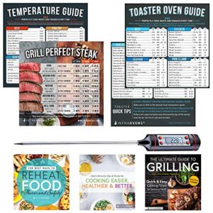 toaster ovens countertop magnetic cheat sheet accessories compatible with cuisinart air fryer toaster oven, breville, emeril air fryer 360 oven xl – baking accessories with meat thermometer