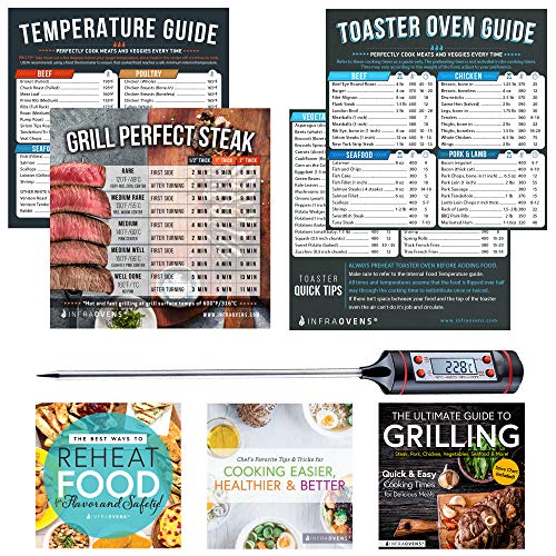 Toaster Ovens Countertop Magnetic Cheat Sheet Accessories Compatible with Cuisinart Air Fryer Toaster Oven, Breville, Emeril Air Fryer 360 Oven XL – Baking Accessories with Meat Thermometer