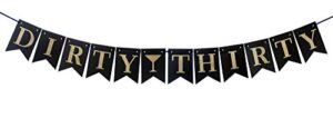 dulcet downtown dirty thirty black cardstock banner with gold letters