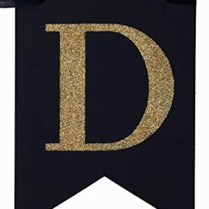 Dulcet Downtown Dirty Thirty Black Cardstock Banner with Gold Letters