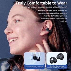 Wireless Earbuds,Open Ear Wireless Bluetooth Headphones Clip on Earbuds,Earbud & in-Ear Headphones,Wireless Sport Ear Buds,Bluetooth 5.3 Clip-on Earphones,30 Hours Playtime,for iPhone/Samsung