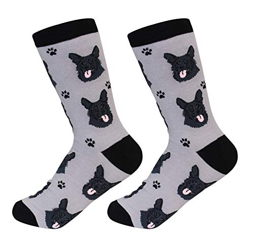 E&S Pets German Shepherd Socks - Fun Unisex Socks - Crazy Pet Lover - Novelty Socks Funny Gifts for Dog Lovers - Cute Dog Pattern - Casual Crew Socks - One Size Fits most