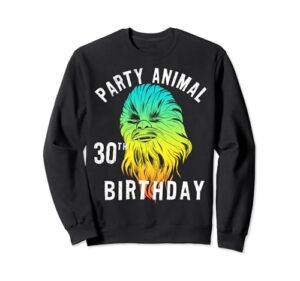 star wars chewie party animal 30th birthday color portrait sweatshirt