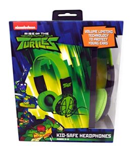 teenage mutant ninja turtles kids safe over the ear headphones hp2-03265| kids headphones, volume limiter for developing ears, 3.5mm stereo jack, recommended for ages 3-9, by sakar