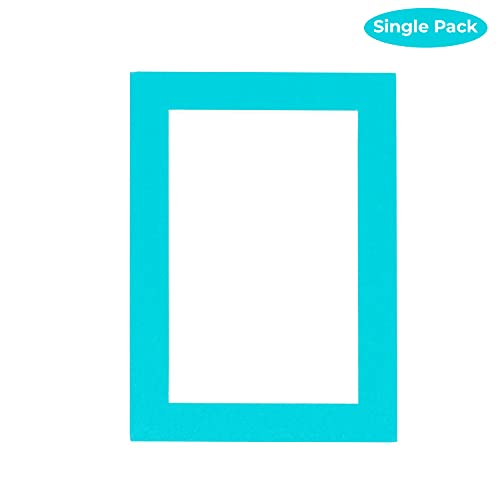 CountryArtHouse Teal Acid Free 16x20 Picture Frame Mats with White Core Bevel Cut for 11x14 Pictures - Fits 16x20 Frame - One Mat