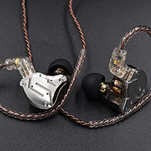 KZ ZS10 Pro in Ear Monitor Earbuds Headphone, HiFi KZ Earphone with 4BA and 1DD Drivers, KZ Upgraded ZS10 Pro with Detachable 0.75mm 2 Pin 6N OFC Cable (Black No Mic)……