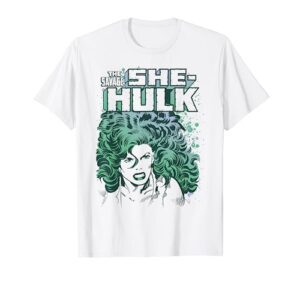marvel the savage she-hulk colorful retro portrait t-shirt