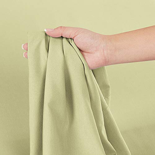 Empyrean Bedding 21” Extra Deep Pocket Fitted Sheet - Smart Blend of Luxury Soft Cool Bamboo and Microfiber - Ultra Soft and Silky - Machine Washable - 1 Piece Cal King Size - Sage Olive Green