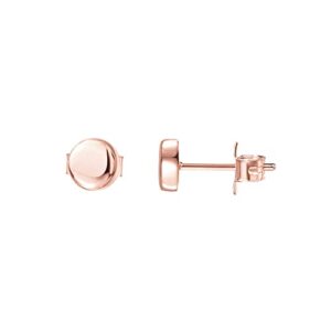 PAVOI 14K Gold Plated 925 Sterling Silver Earrings | Tiny Dot Disc Stud Earrings | Rose Gold Stud Earrings for Women