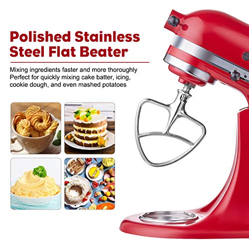 Stainless Steel Flex Edge Beater for KitchenAid Mixer, Fits Tilt-Head Stand Mixer Bowls For 4.5-5 Quart Bowls, Kitchenaid Paddle Attachment by Gvode