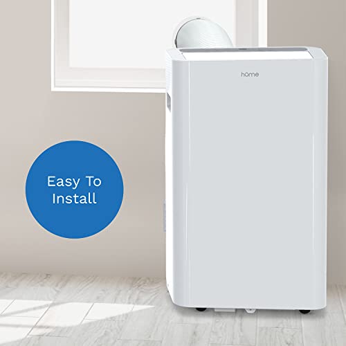 hOmelabs Portable Air Conditioner 14000 BTU - Cools Rooms up to 600 Sq. Ft. - Quiet AC Unit with Wheels, Washable Filter and Remote Control (New DOE 8600 BTU)