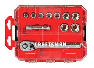 craftsman socket set with ratchet, sae, 3/8-inch drive, 11-piece (cmmt12026)