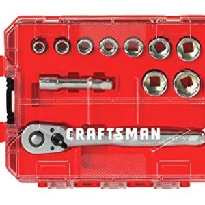 CRAFTSMAN Socket Set with Ratchet, SAE, 3/8-Inch Drive, 11-Piece (CMMT12026)