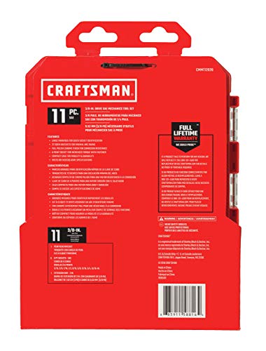 CRAFTSMAN Socket Set with Ratchet, SAE, 3/8-Inch Drive, 11-Piece (CMMT12026)