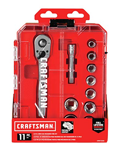 CRAFTSMAN Socket Set with Ratchet, SAE, 3/8-Inch Drive, 11-Piece (CMMT12026)