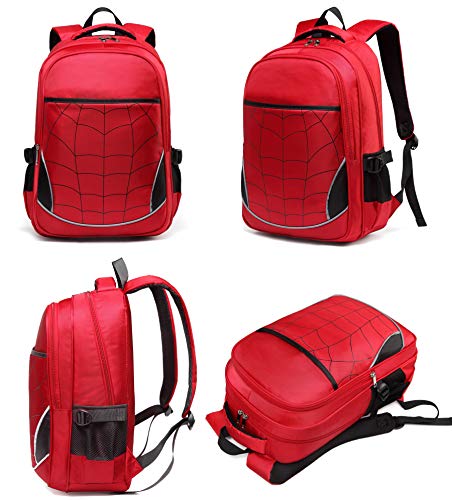 BLUEFAIRY Kids Backpack for Boys Elementary School Bags Durable Kindergarten Bookbags (Red) One_Size
