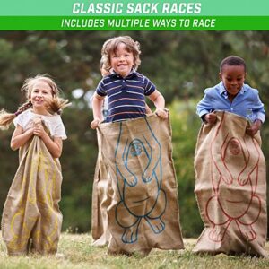 GoSports Disney Pixar Sack Race Party Games by - 6 Pack Bags for Kids - Mickey & Friends, Cars, and Roo Racers
