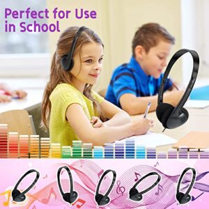 YFSFQS Kids Headphones Bulk 30 Pack for School Students Children Teen Boys Girls, Wholesale Disposable Headphones for Classroom Earphones (Black)