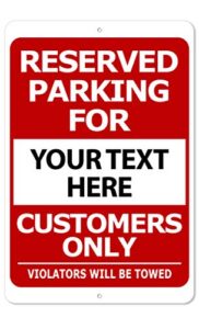 the king kush custom reserved parking for customers only sign | add your business name | aluminum sign