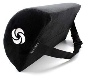 samsonite - half moon lumbar support pillow, elevates comfort, 100% pure memory foam, fits most seats