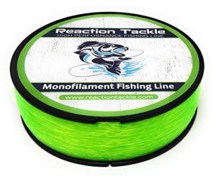 reaction tackle monofilament fishing line hi vis green 50/330