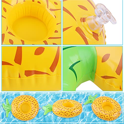 Inflatable Drink Floats, Blovec 8 Pack Inflatable Drink Holders Cup Coasters Swimming Drink Holder with Air Pump for Summer Pool Party