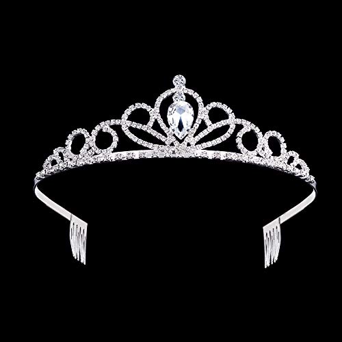 2 Pack Tiara Crown Jewelry Gift for Women Girls,Headband Headpiece Silver Crystal Rhinestone Diadem Princess Birthday Yallff Crown with Comb,Bridal Wedding Party Bridesmaid Prom Pageant Gift.