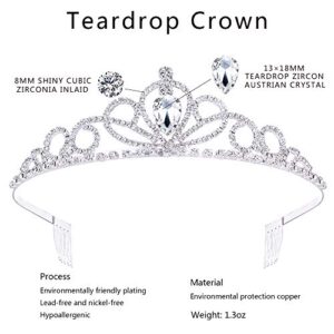 2 Pack Tiara Crown Jewelry Gift for Women Girls,Headband Headpiece Silver Crystal Rhinestone Diadem Princess Birthday Yallff Crown with Comb,Bridal Wedding Party Bridesmaid Prom Pageant Gift.