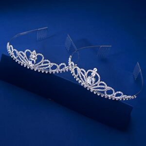 2 Pack Tiara Crown Jewelry Gift for Women Girls,Headband Headpiece Silver Crystal Rhinestone Diadem Princess Birthday Yallff Crown with Comb,Bridal Wedding Party Bridesmaid Prom Pageant Gift.