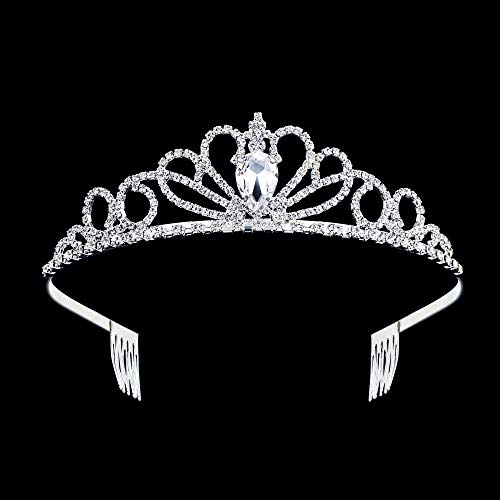 2 Pack Tiara Crown Jewelry Gift for Women Girls,Headband Headpiece Silver Crystal Rhinestone Diadem Princess Birthday Yallff Crown with Comb,Bridal Wedding Party Bridesmaid Prom Pageant Gift.