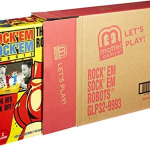 Mattel Games Rock 'Em Sock 'Em Robots Kids Game, Fighting Robots with Red Rocker & Blue Bomber, Knock His Block Off (Amazon Exclusive)