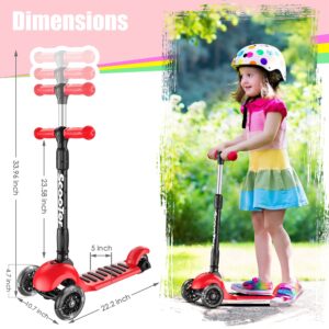 Banne Scooter Height Adjustable Lean to Steer Flashing PU Wheels 3 Wheel Kick Scooters for Kids Boys Girls