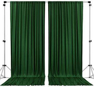 ak trading co. 10 feet x 8 feet polyester backdrop drapes curtains panels with rod pockets - wedding ceremony party home window decorations - hunter green (drape5x8-dkgreen-2pack)