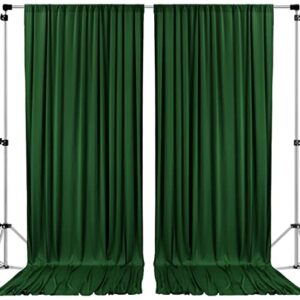 AK TRADING CO. 10 feet x 8 feet Polyester Backdrop Drapes Curtains Panels with Rod Pockets - Wedding Ceremony Party Home Window Decorations - Hunter Green (DRAPE5X8-DKGREEN-2PACK)