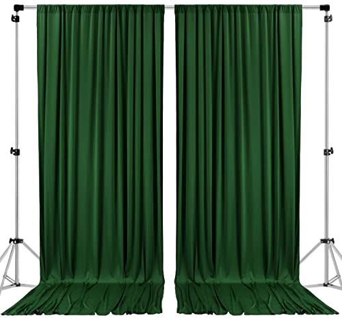 AK TRADING CO. 10 feet x 8 feet Polyester Backdrop Drapes Curtains Panels with Rod Pockets - Wedding Ceremony Party Home Window Decorations - Hunter Green (DRAPE5X8-DKGREEN-2PACK)