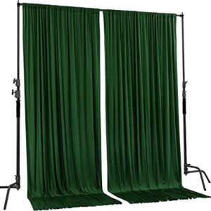 AK TRADING CO. 10 feet x 8 feet Polyester Backdrop Drapes Curtains Panels with Rod Pockets - Wedding Ceremony Party Home Window Decorations - Hunter Green (DRAPE5X8-DKGREEN-2PACK)