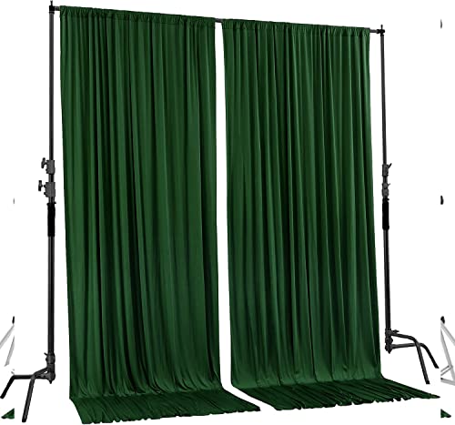 AK TRADING CO. 10 feet x 8 feet Polyester Backdrop Drapes Curtains Panels with Rod Pockets - Wedding Ceremony Party Home Window Decorations - Hunter Green (DRAPE5X8-DKGREEN-2PACK)