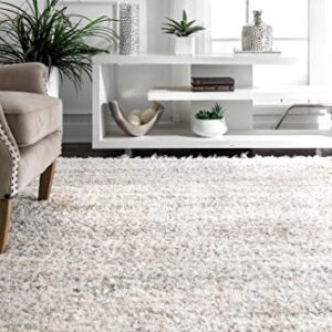 nuLOOM Brooke Shag Tasseled Area Rug, 4x6, Ivory