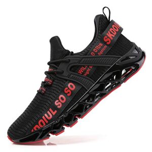 tsiodfo sneakers for men sport running shoes athletic tennis walking shoes fashion jogging sneaker black red size 12